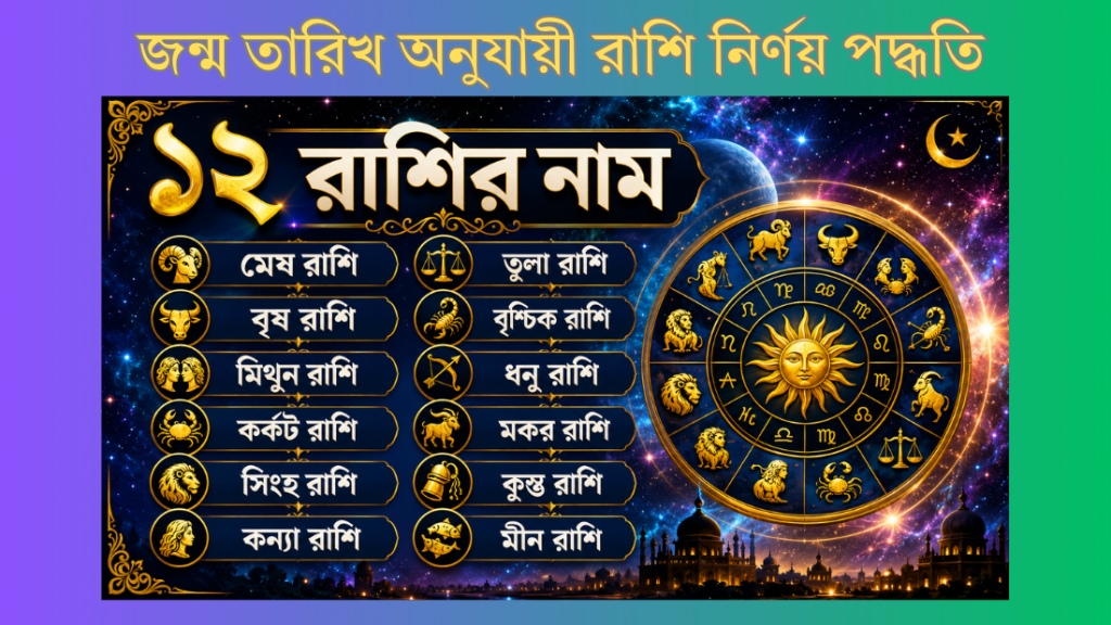 জন্ম তারিখ অনুযায়ী রাশি নির্ণয়