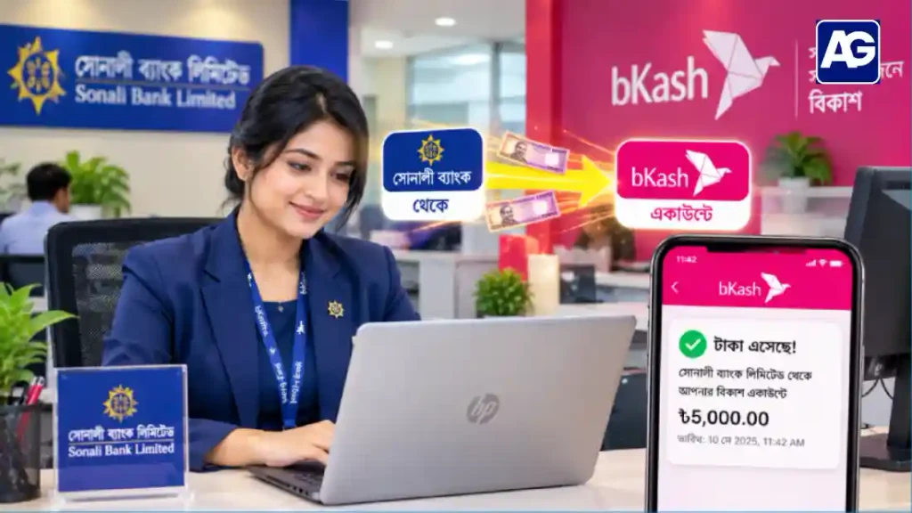 সোনালী ব্যাংক থেকে বিকাশে টাকা আনার নিয়ম